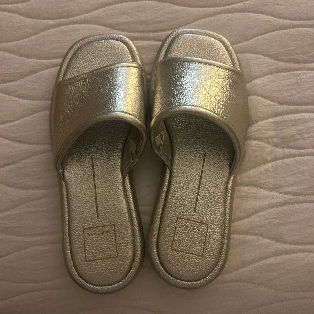 Dolce Vita Gold Slide Sandals